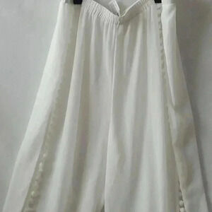 White cover up pants